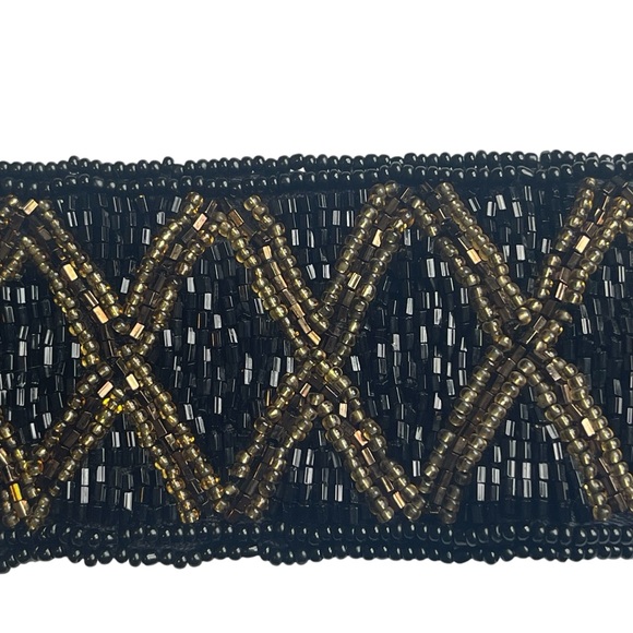 Vintage Beaded Wide Oversized Statement Belt Size S - Picture 7 of 17